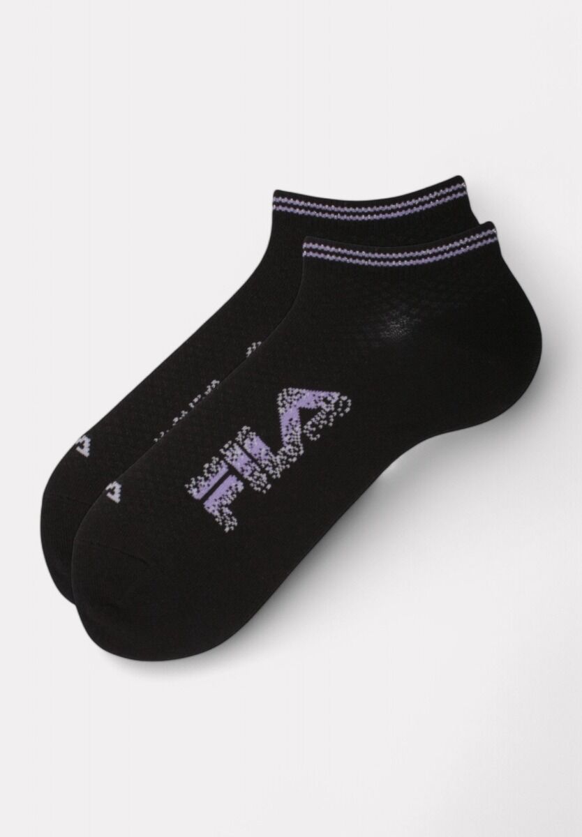 Fila Κάλτσες Μαύρες με Σπαστό Logo (Φούξια, Λιλά, Lime) | Σετ 3 Ζευγάρια
