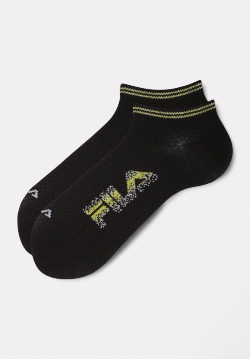 Fila Κάλτσες Μαύρες με Σπαστό Logo (Φούξια, Λιλά, Lime) | Σετ 3 Ζευγάρια