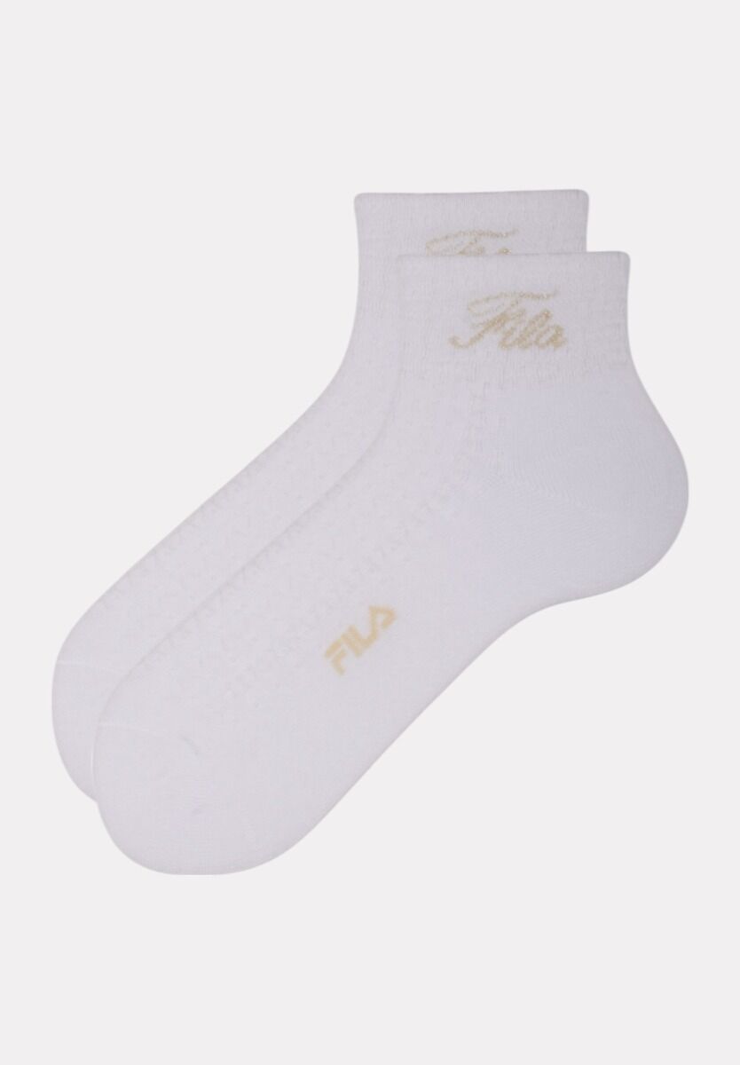 FILA Παιδικές κάλτσες σετ 3 ζεύγη με logo και glitter - Λιλά/Ροζ/Λευκό
