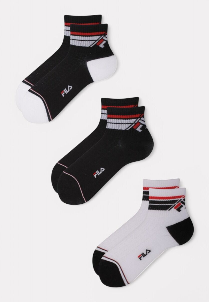 FILA Παιδικές Κάλτσες Μαύρο/Λευκό (3 Ζευγάρια) – Sporty Look