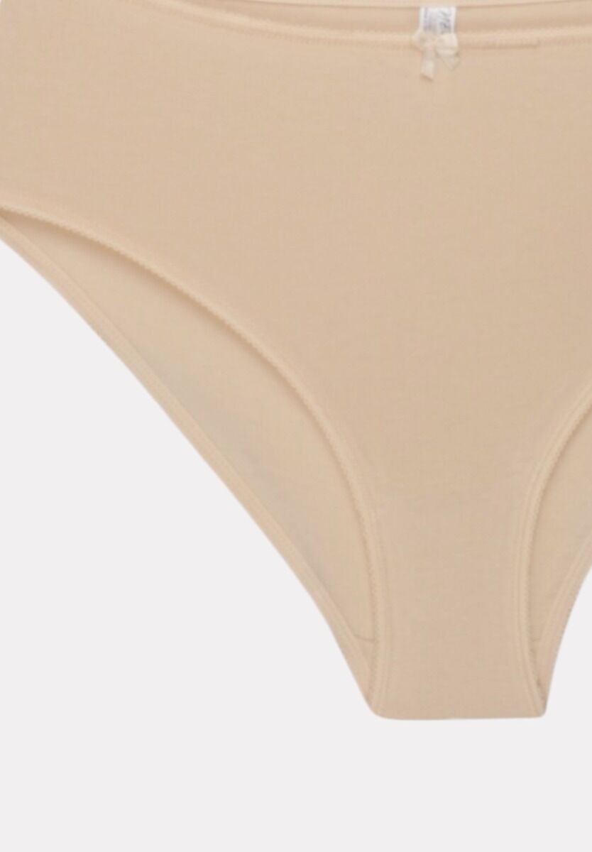 Σλιπ γυναικεία High Waist Bikini New Bra Lingerie Beige 3 Τεμ.