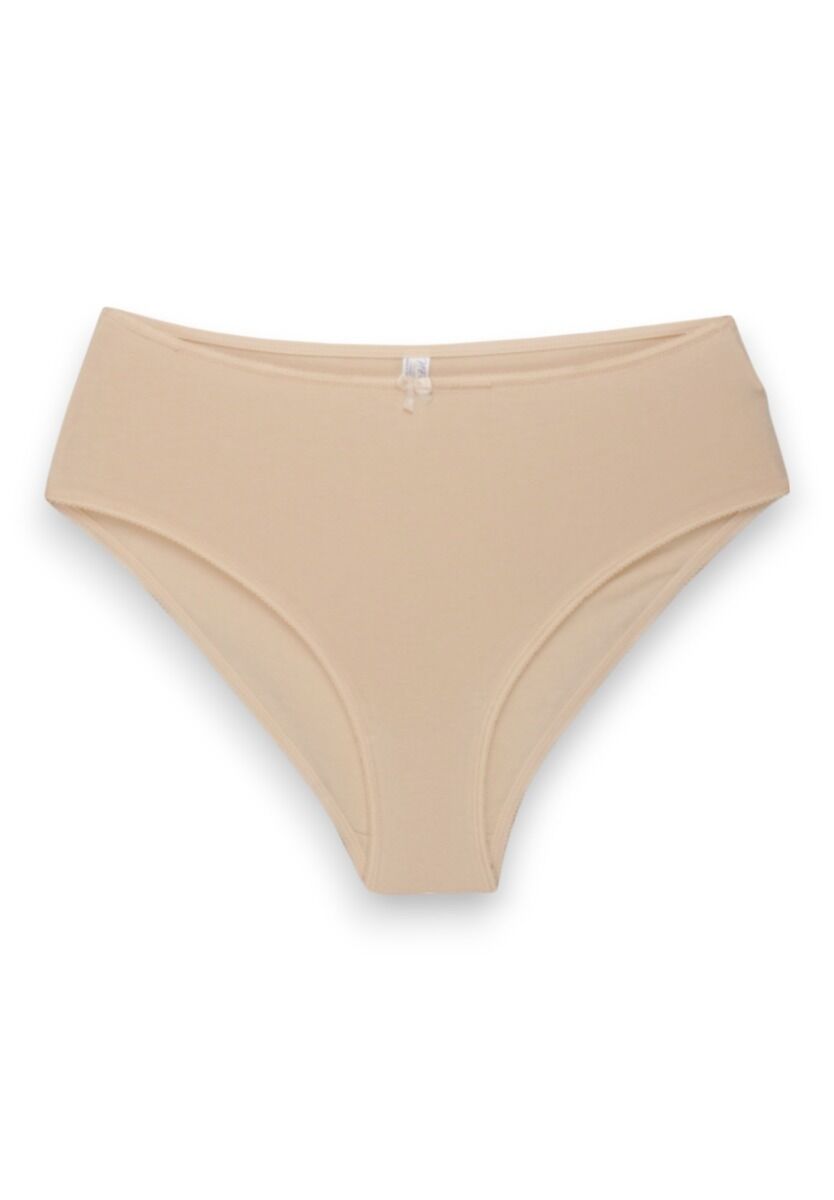 Σλιπ γυναικεία High Waist Bikini New Bra Lingerie Beige 3 Τεμ.