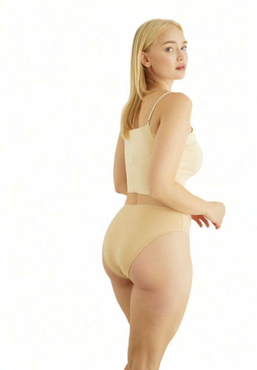 Σλιπ Mini μονόχρωμο Sexen Beige Aurelia σε οικονομική συσκευασία 5 Τεμ.