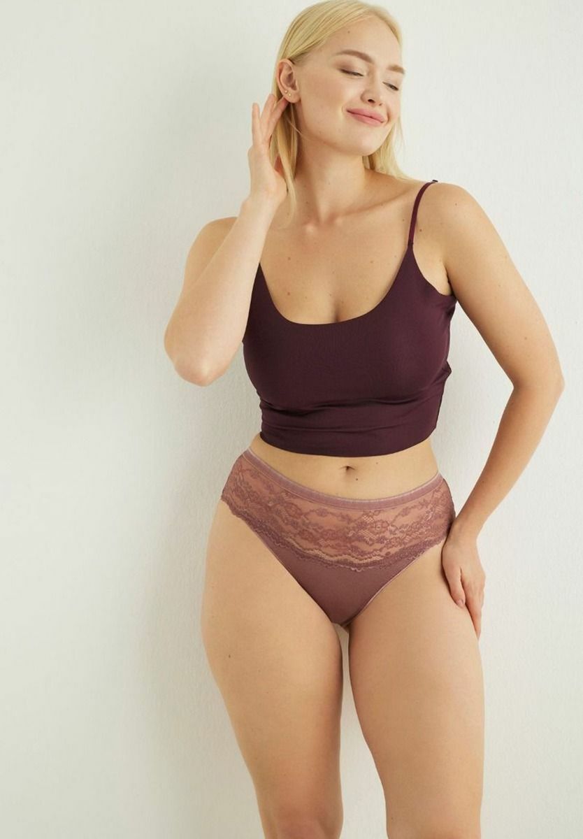 Brazil Slip με δαντέλα ψηλοκάβαλα Sexen Eliza 5 Tεμ.