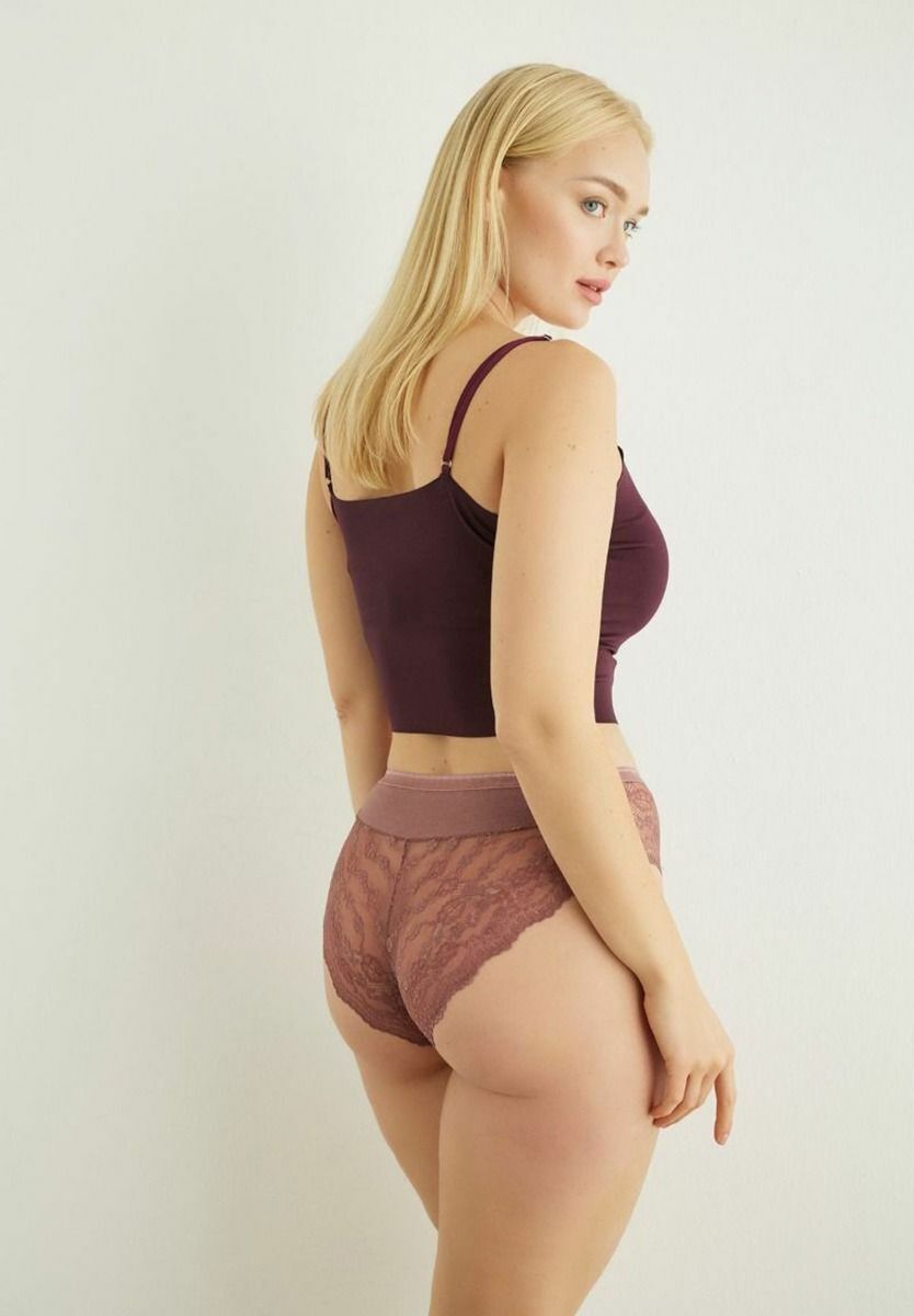 Brazil Slip με δαντέλα ψηλοκάβαλα Sexen Eliza 5 Tεμ.