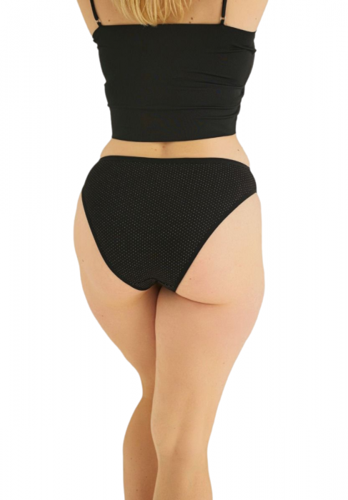 Σλιπ γυναικεία mini ψηλοκάβαλα Sexen πουά Laura Black 5 τεμάχια