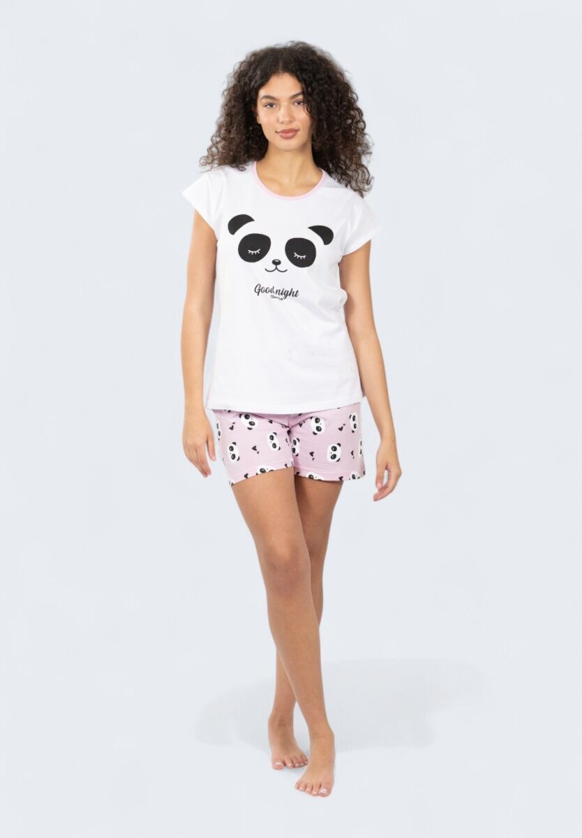 Γυναικεία πιτζάμα panda Nina Club από 100% βαμβάκι

