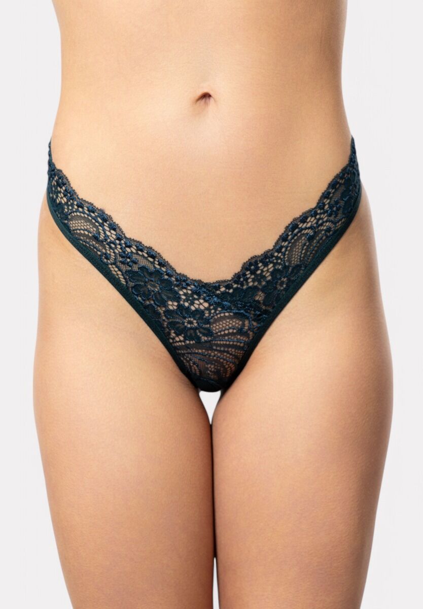 Στρινγκ Cottonhill με λεπτομέρεια κόσμημα Dark Green Elegance
