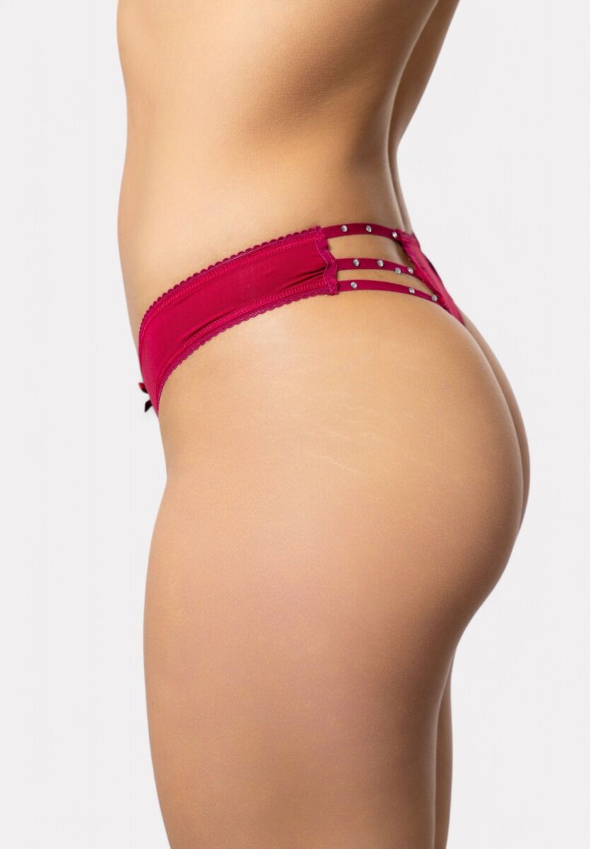 Στρινγκ Cottonhill με Strass Burgundy Shine