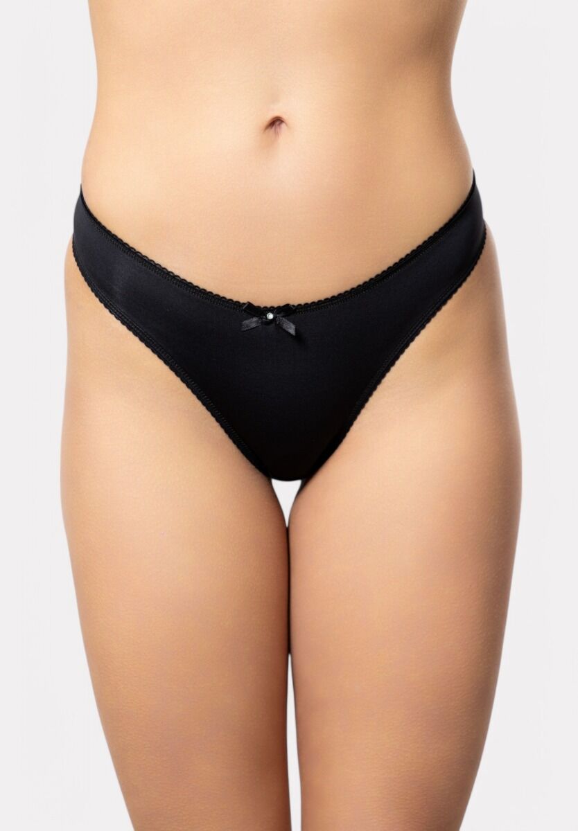 Στρινγκ Cottonhill με Strass Black Shine