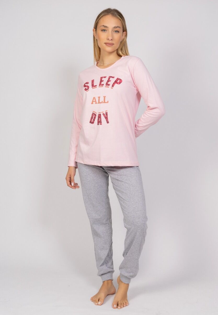 Πιτζάμα γυναικεία Sleep All Day Cherry