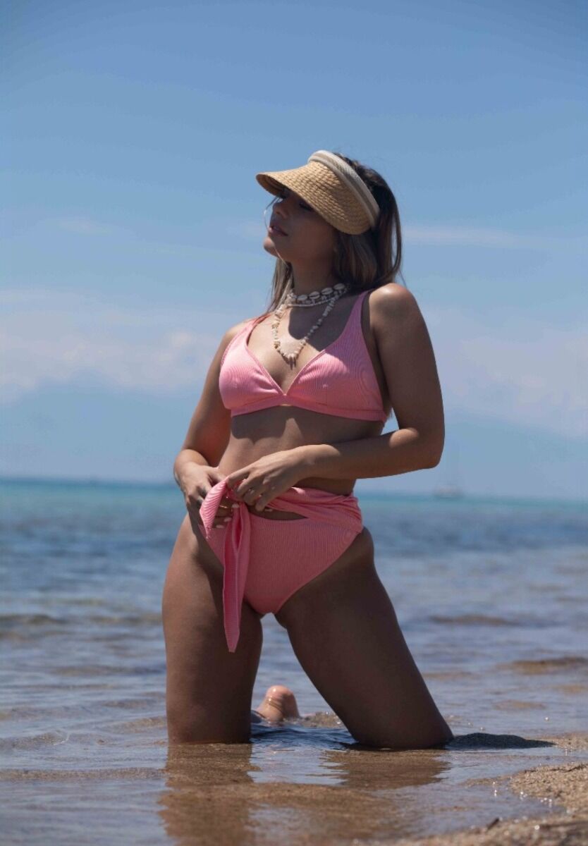 Μαγιό γυναικείο Bikini Set – Τριγωνικό Top & Ψηλόμεσο Pink