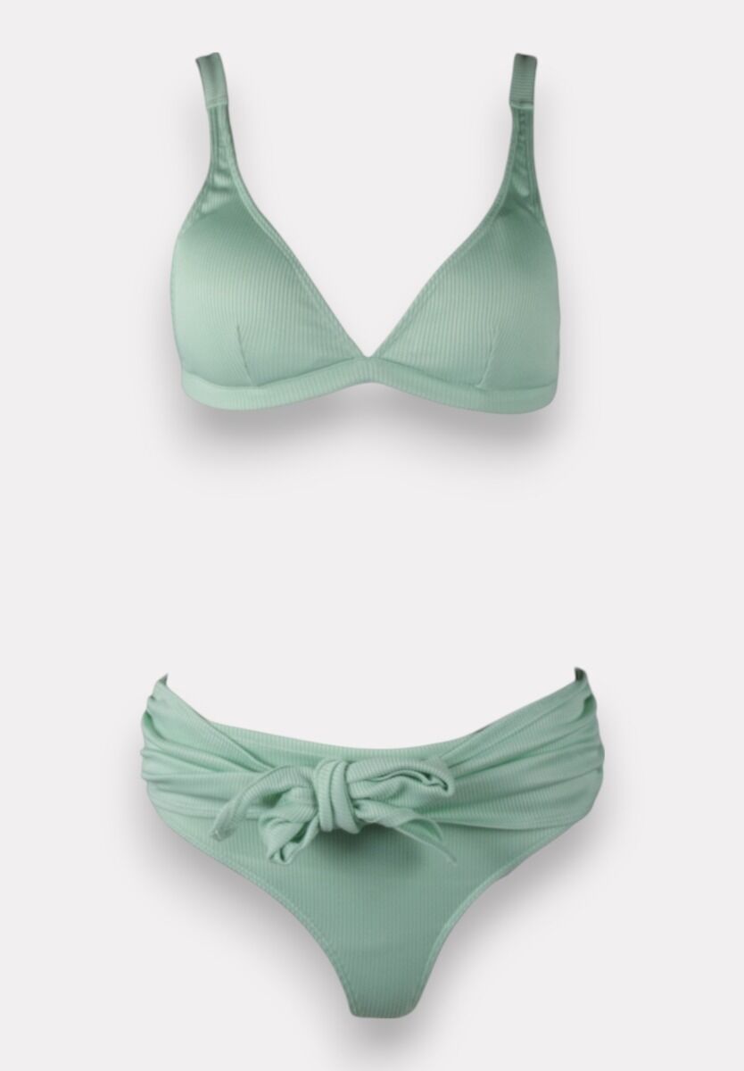 Μαγιό γυναικείο Bikini Set – Τριγωνικό Top & Ψηλόμεσο Aquamarine