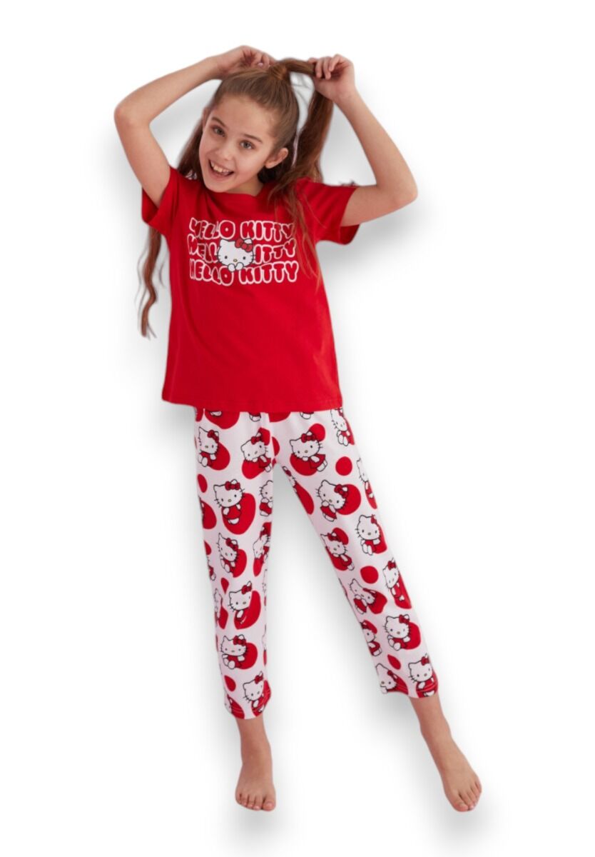 Πιτζάμα παιδική με μακρύ παντελόνι Hello Kitty Playful