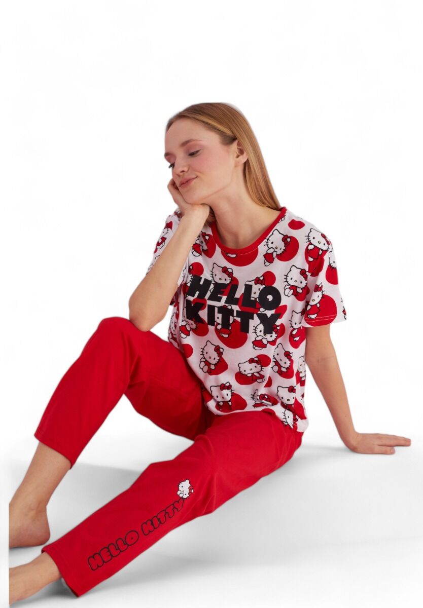 Πιτζάμα γυναικεία με μακρύ παντελόνι Hello Kitty Fresh Morning