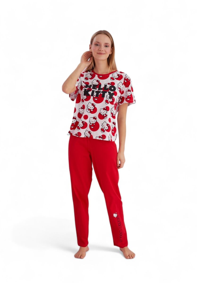 Πιτζάμα γυναικεία με μακρύ παντελόνι Hello Kitty Fresh Morning