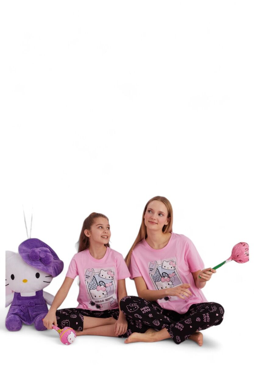 Πιτζάμα γυναικεία με μακρύ παντελόνι Hello Kitty Travel