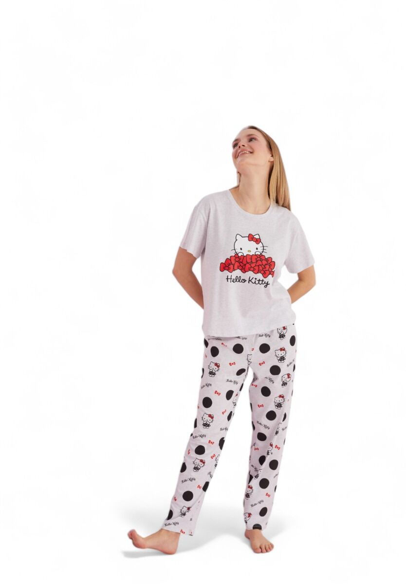 Πιτζάμα γυναικεία με μακρύ παντελόνι Hello Kitty Love