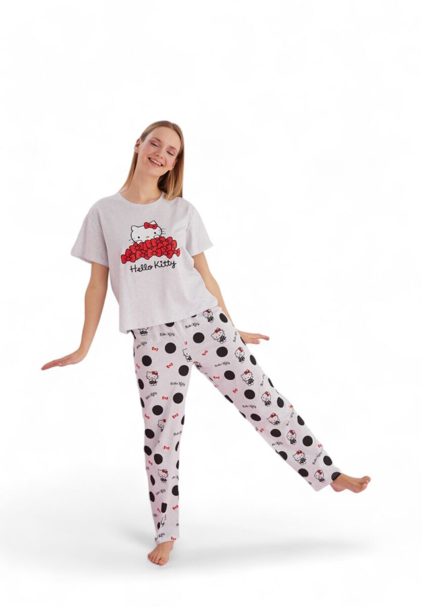 Πιτζάμα γυναικεία με μακρύ παντελόνι Hello Kitty Love