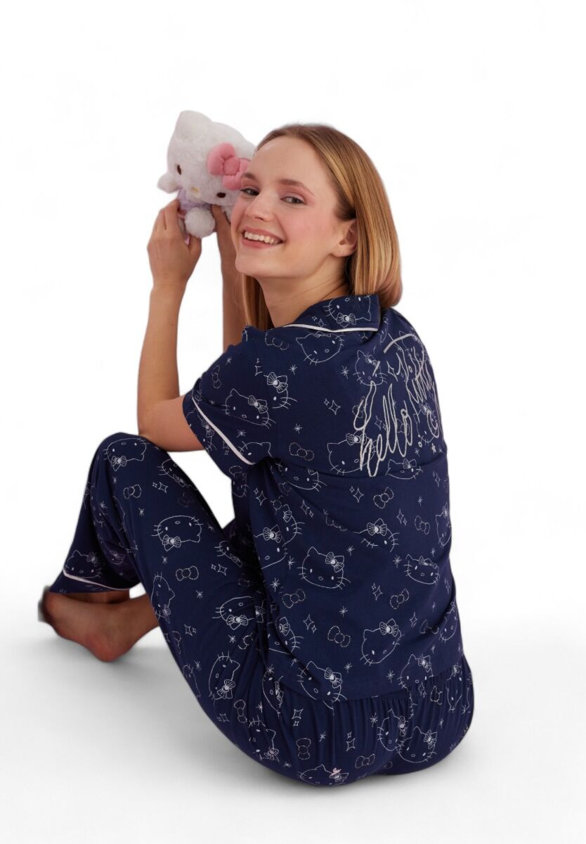 Πιτζάμα γυναικεία με κουμπιά Hello Kitty Good Night