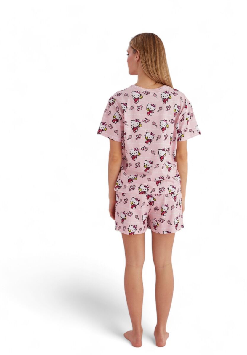 Πιτζάμα γυναικεία με σορτσάκι Hello Kitty Pink
