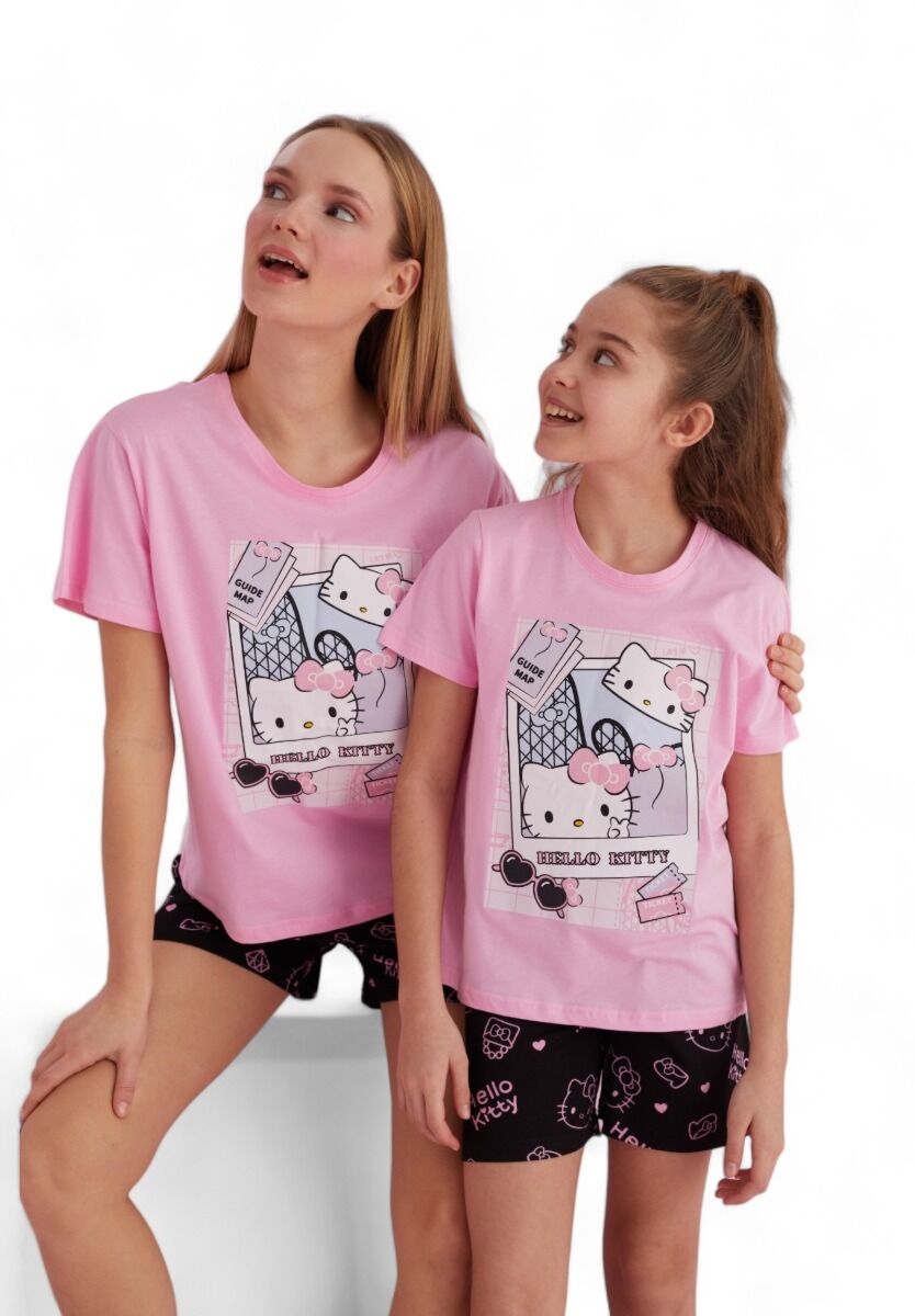 Πιτζάμα γυναικεία με σορτσάκι Hello Kitty Travel