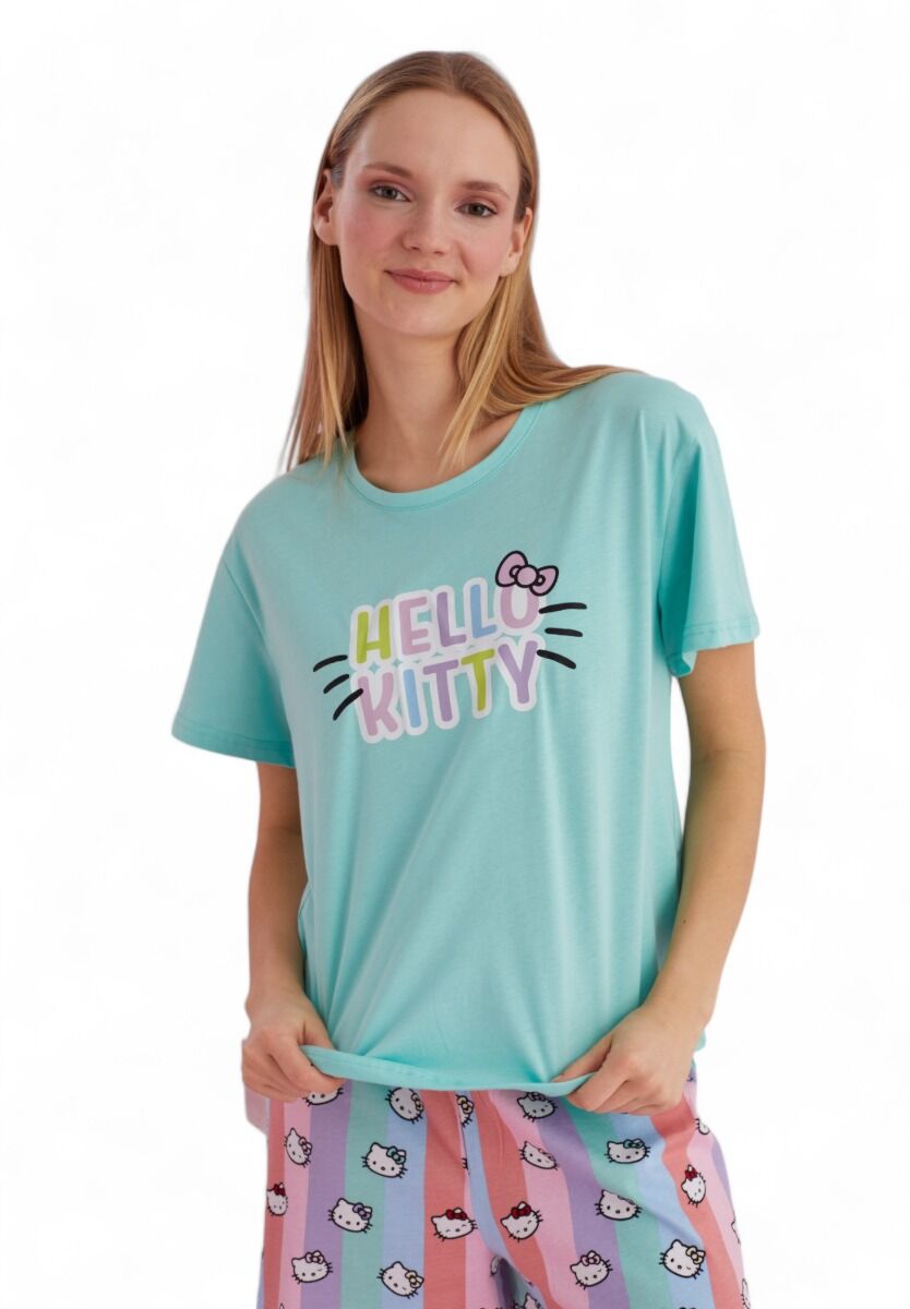 Πιτζάμα γυναικεία με σορτσάκι Hello Kitty Happy