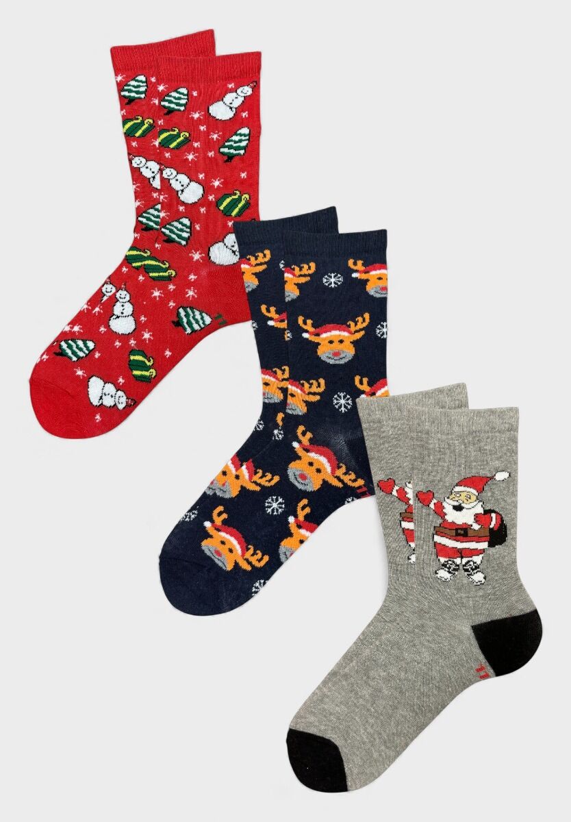 Σετ παιδικών χριστουγεννιάτικων κάλτσων 3 τεμαχίων – Design Socks