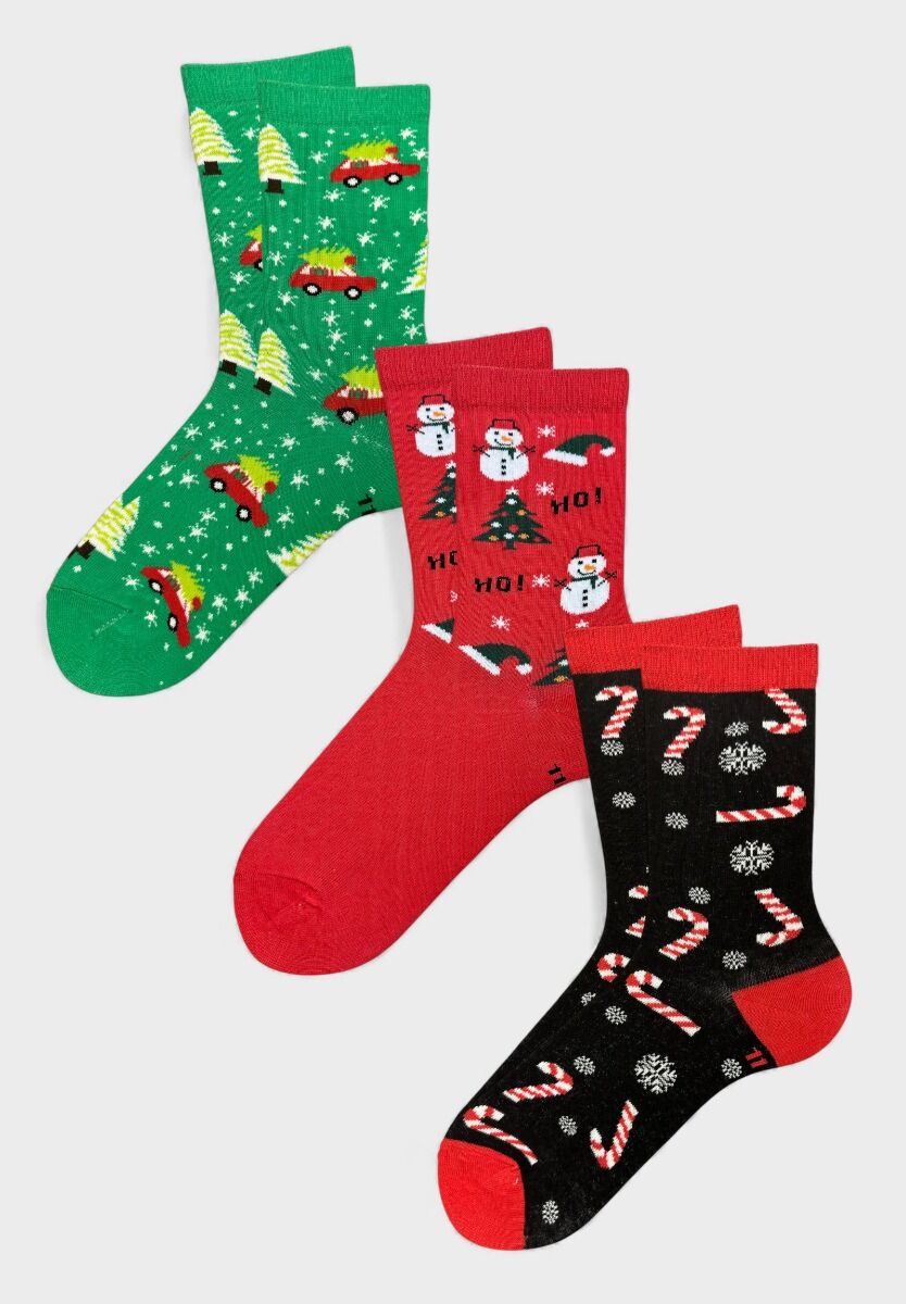 Σετ 3 παιδικών χριστουγεννιάτικων κάλτσων – Design Socks Christmas Edition