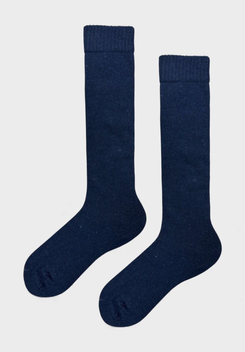 Γυναικεία μάλλινη κάλτσα Pro Socks μπλε μέχρι το γόνατο στη συσκευασία