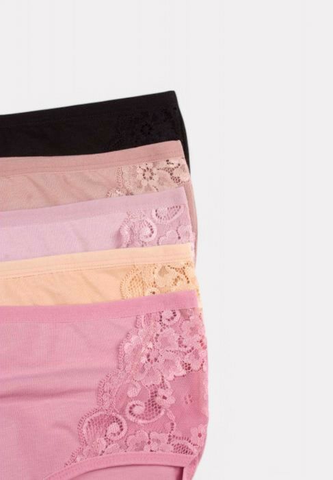 Σλιπ Sexen 2/4 ψηλοκάβαλα Sexen Lace Pastels σε οικονομική σεσκευασία 5 τεμαχίων
