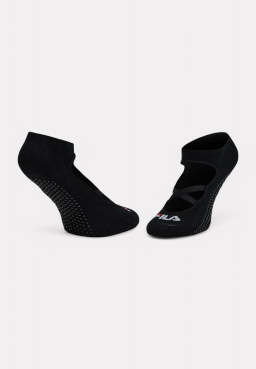Μαύρη yoga/pilates κάλτσα Fila F1684 με σιλικόνη στη σόλα και σταυρωτό λάστιχο για απόλυτη σταθερότητα και άνεση
