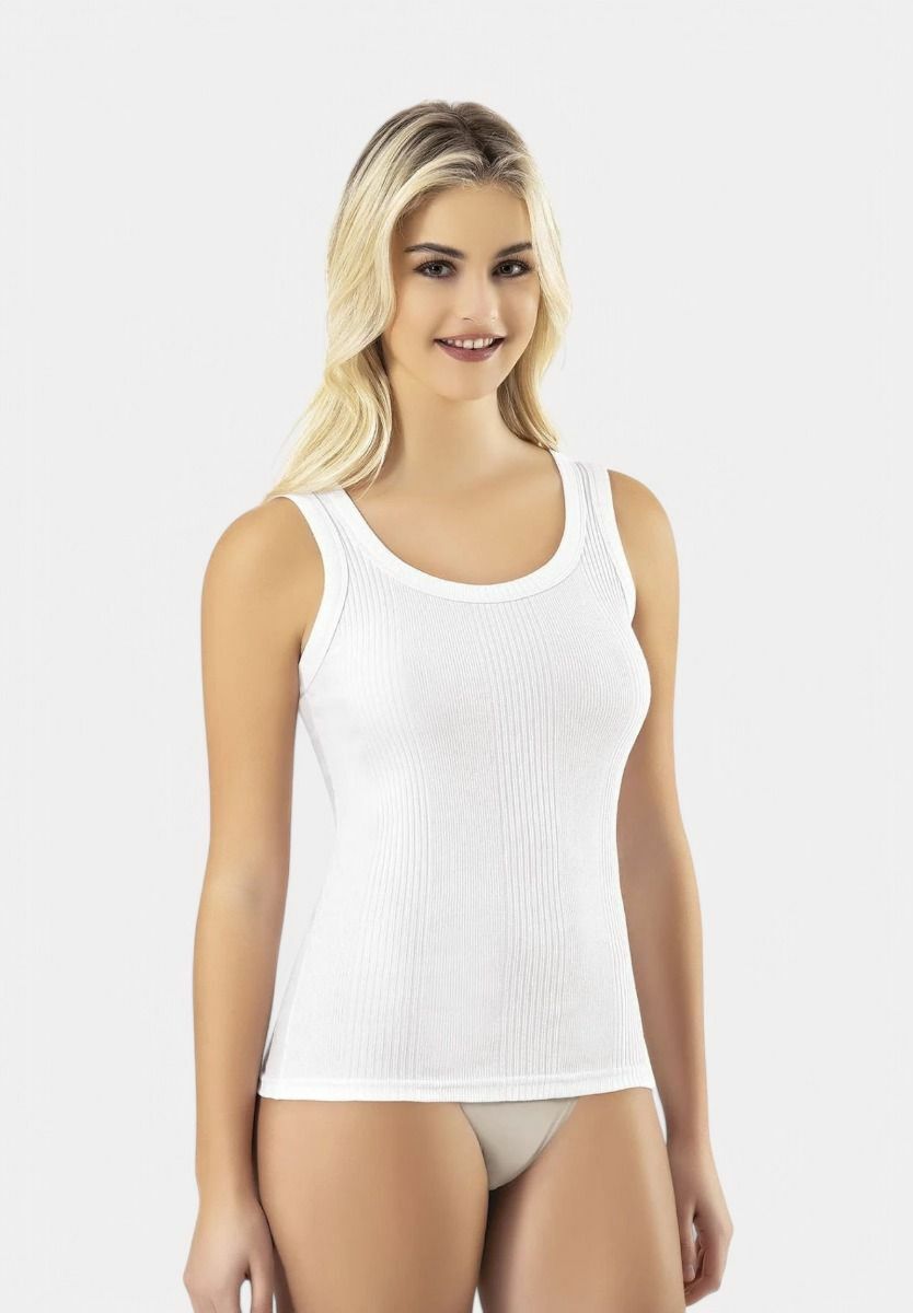 Φανελάκι γυναικείο Rib αμάνικο Kota White