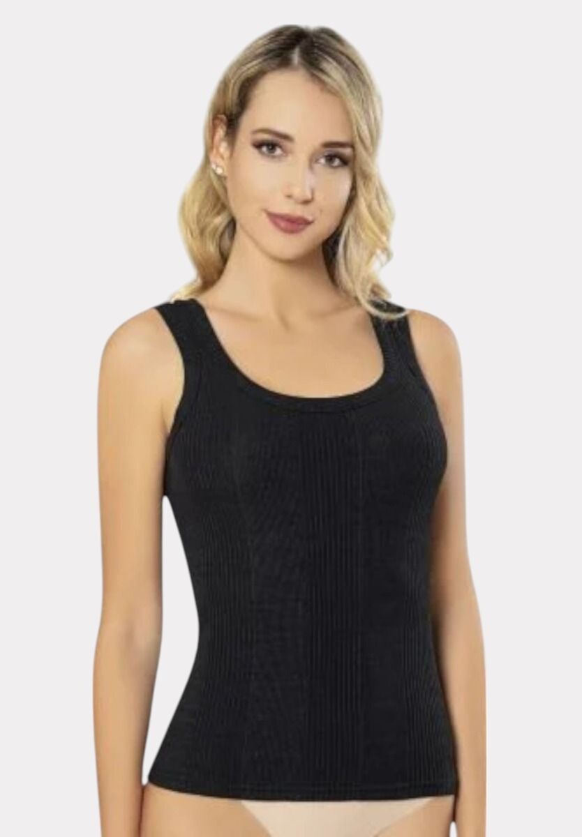 Φανελάκι γυναικείο Rib αμάνικο Kota Black