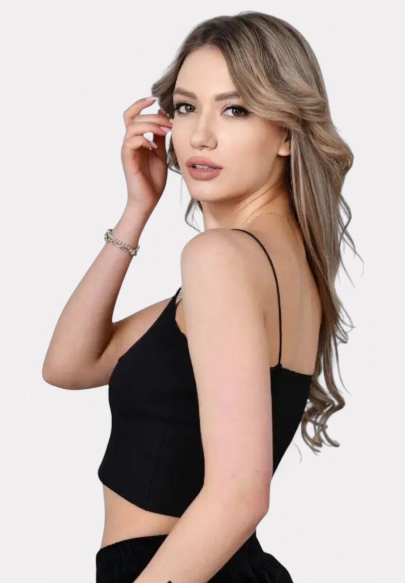Φανελάκι γυναικείο βαμβακερό Berrak Crop Top μαύρο