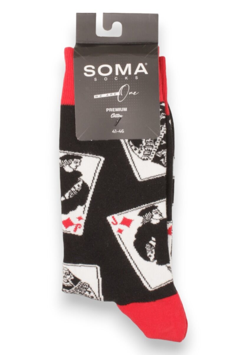 Κάλτσες ανδρικές Cards Soma Black
