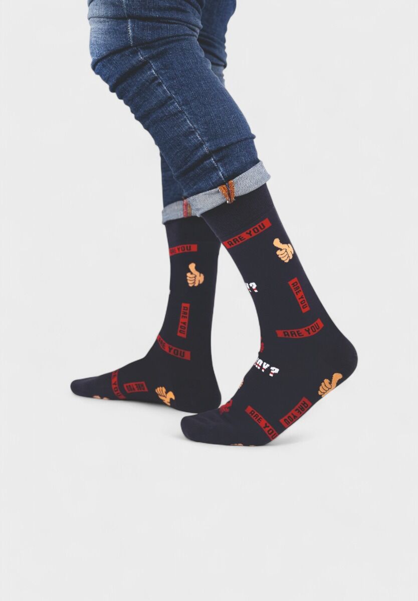 Ανδρική κάλτσα Soma Socks “Okay” σε navy χρώμα