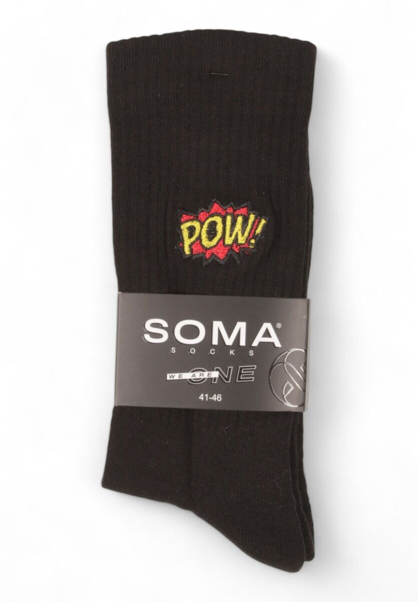 Κάλτσες ανδρικές Rib με κέντημα Soma Pow