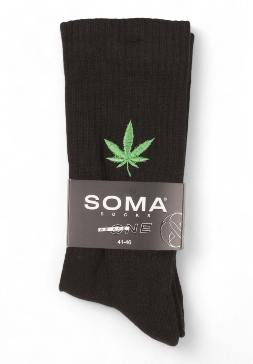 Κάλτσες ανδρικές Rib με κέντημα Soma Marijuana 