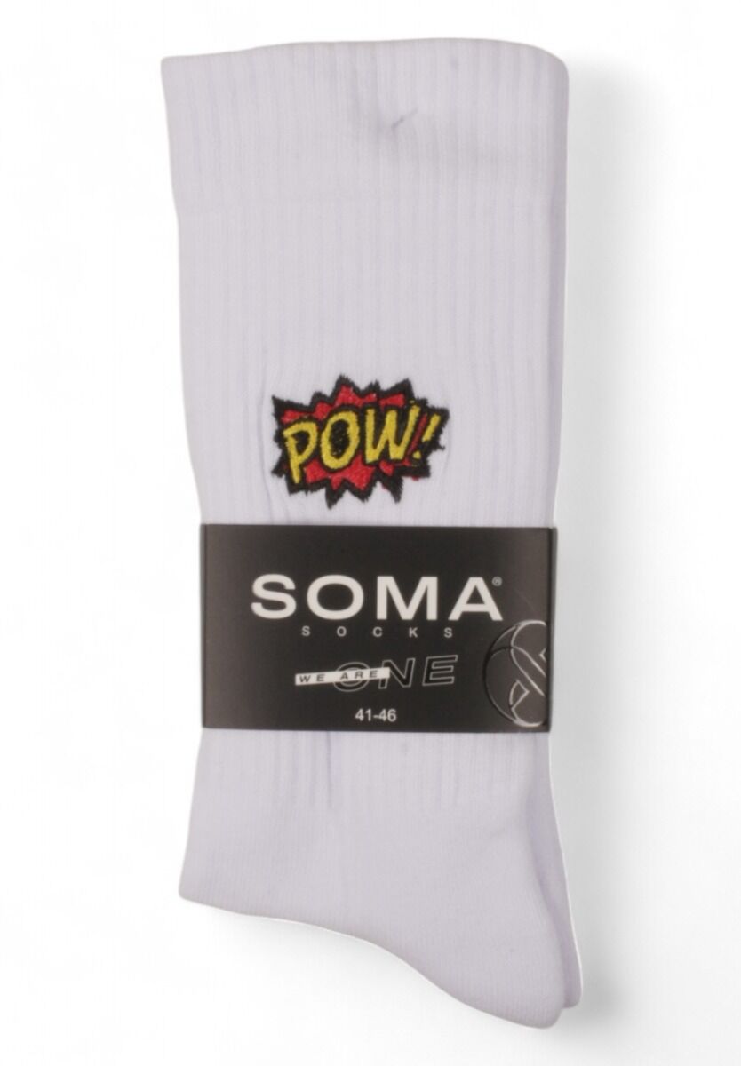 Κάλτσες ανδρικές Rib με κέντημα Soma Pow