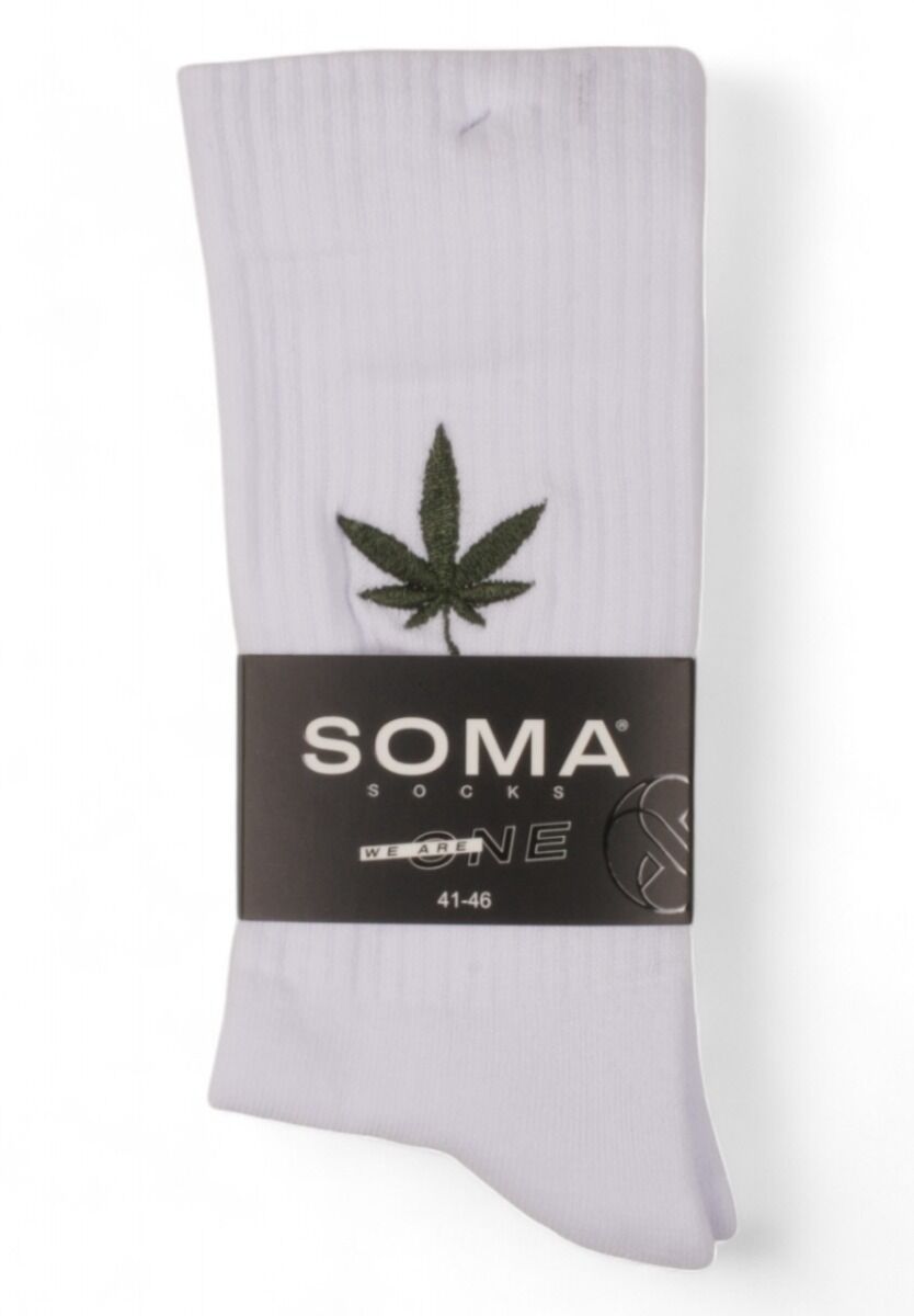 Κάλτσες ανδρικές Rib με κέντημα Soma Marijuana 
