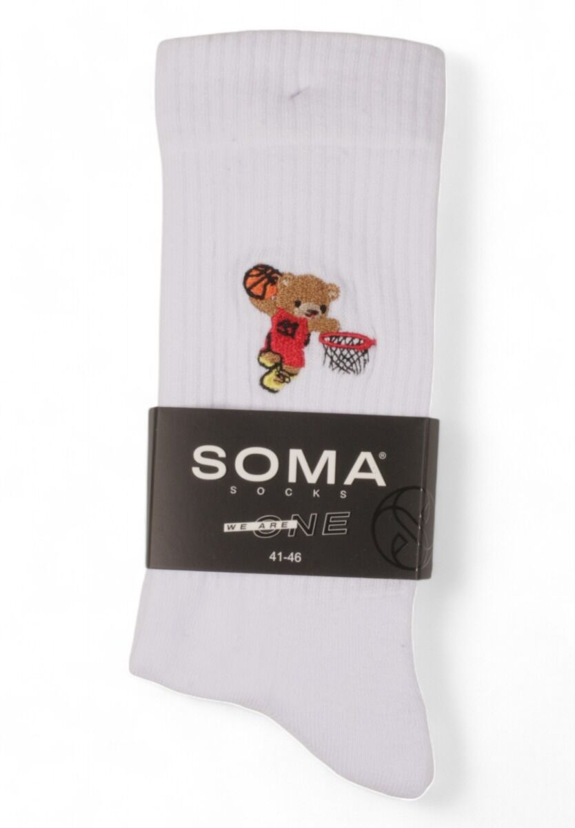 Κάλτσες ανδρικές Rib με κέντημα Soma Teddy