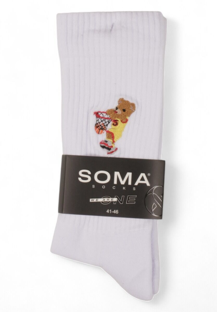 Κάλτσες ανδρικές Rib με κέντημα Soma Teddy