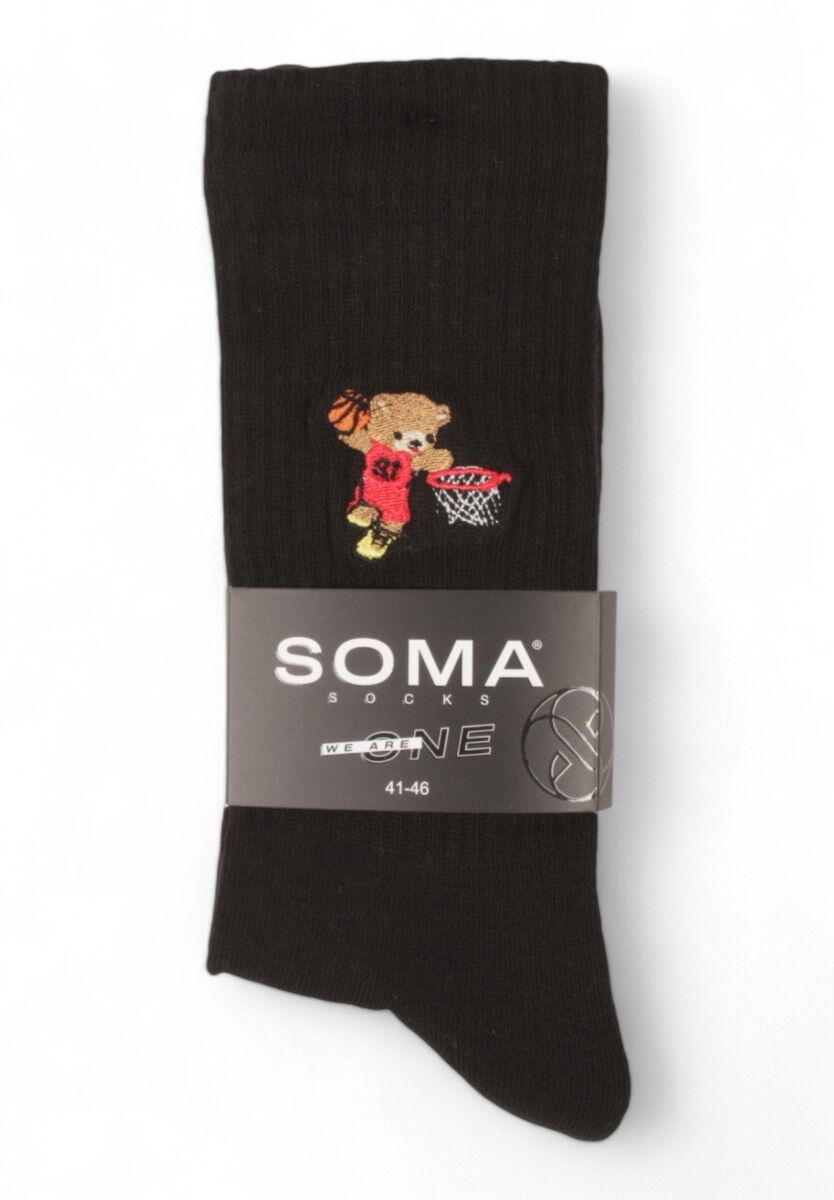 Κάλτσες ανδρικές Rib με κέντημα Soma Teddy