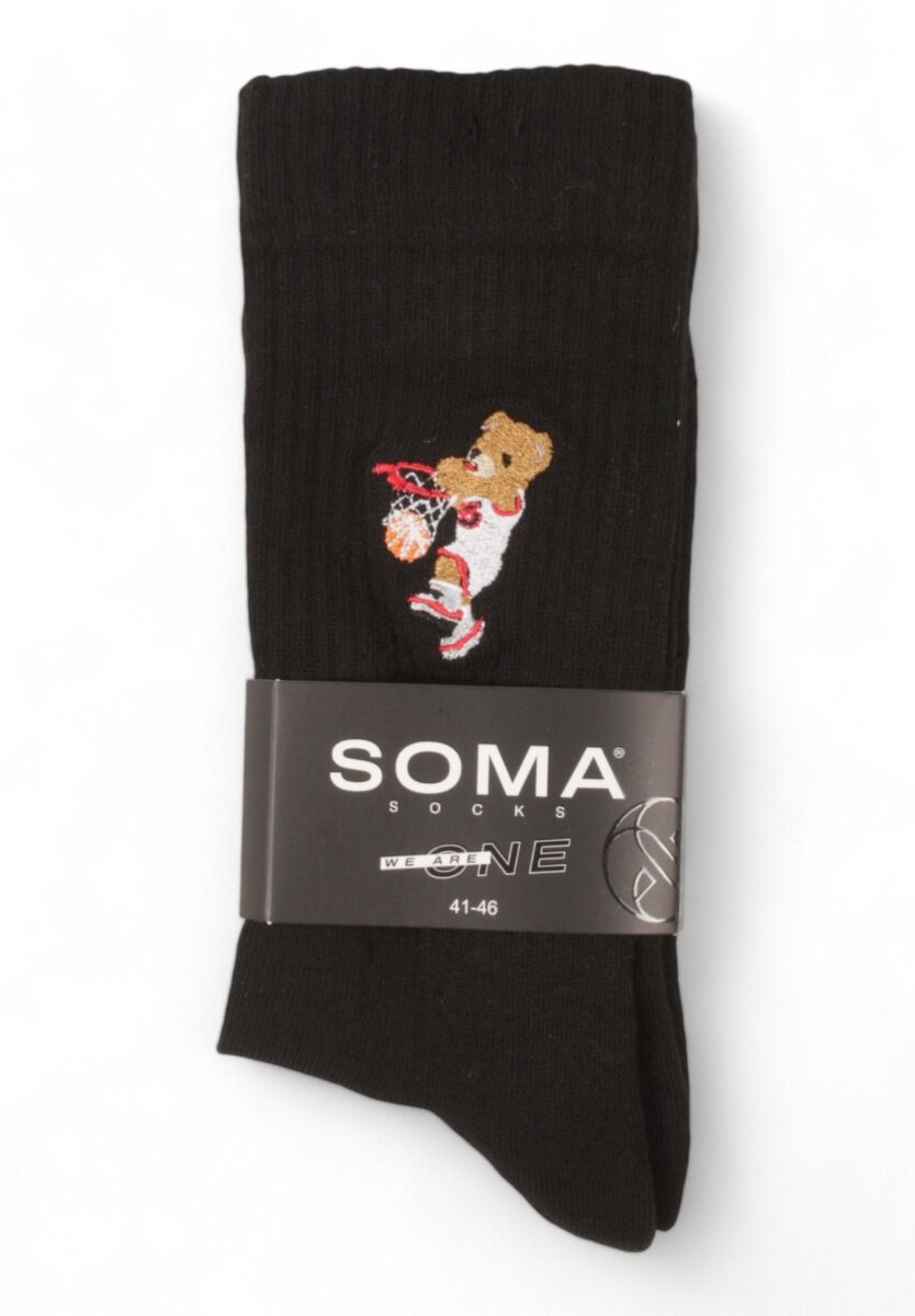 Κάλτσες ανδρικές Rib με κέντημα Soma Teddy