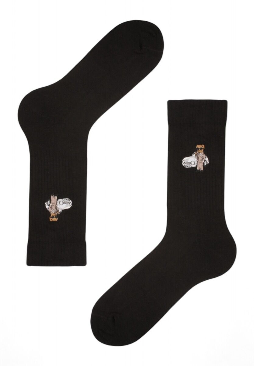 Κάλτσες ανδρικές Rib με κέντημα Soma Teddy