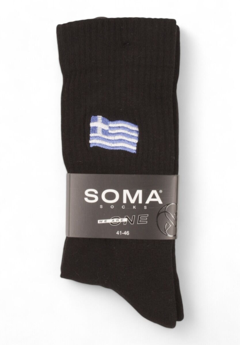 Κάλτσες ανδρικές Rib με κέντημα Soma Greece