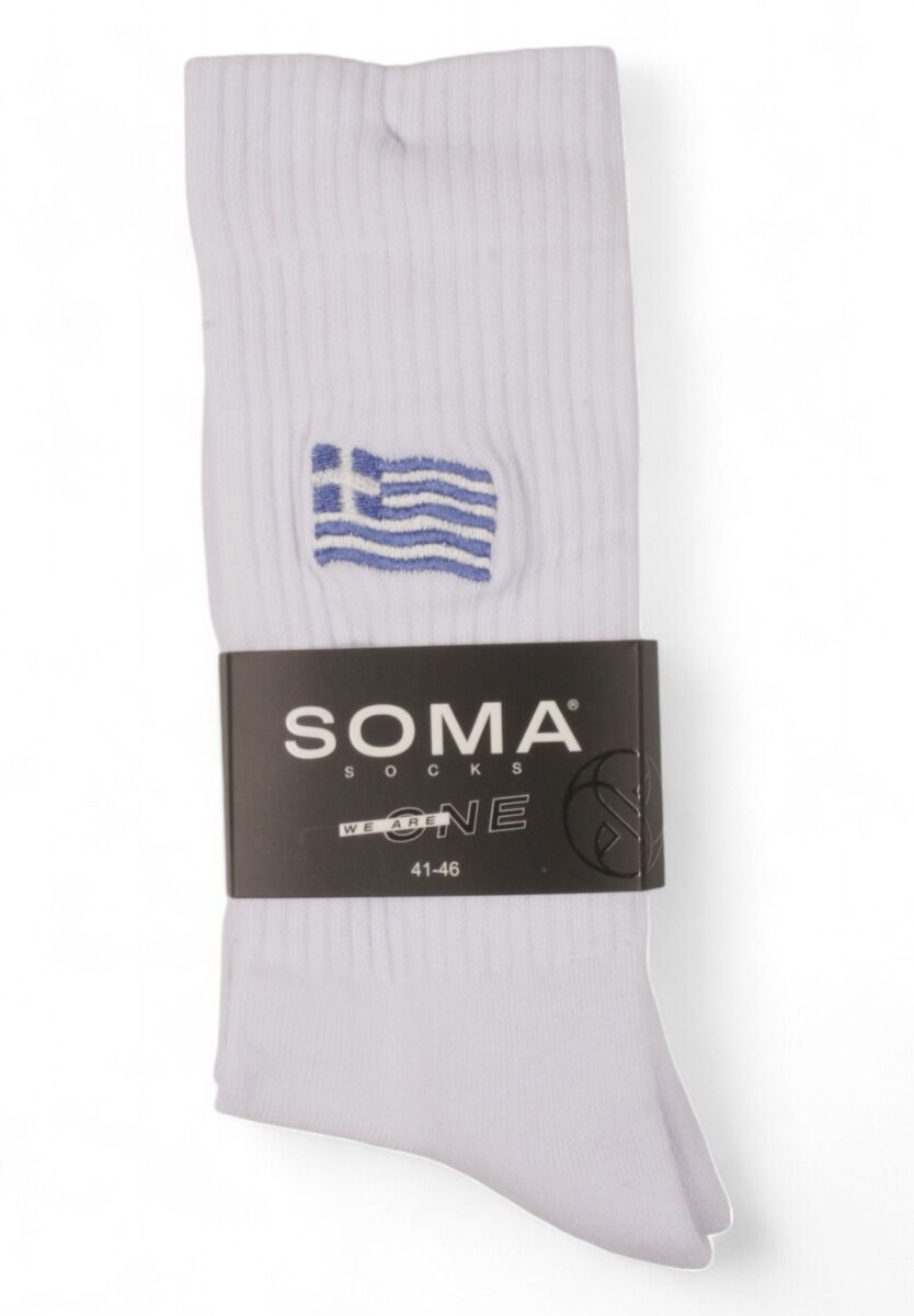 Κάλτσες ανδρικές Rib με κέντημα Soma Greece