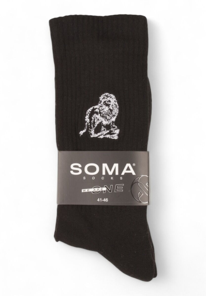 Κάλτσες ανδρικές Rib με κέντημα Soma Lion
