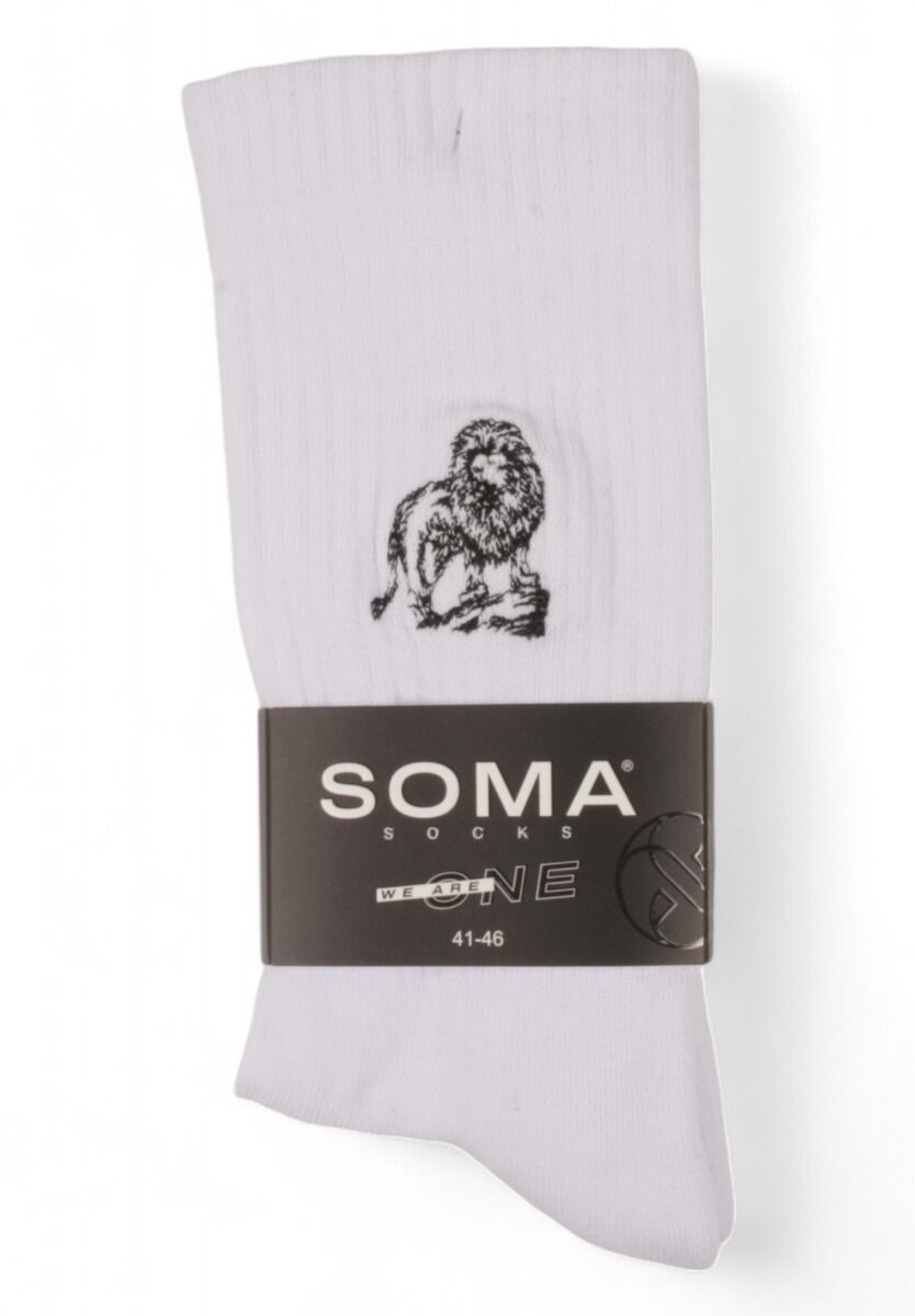 Κάλτσες ανδρικές Rib με κέντημα Soma Lion